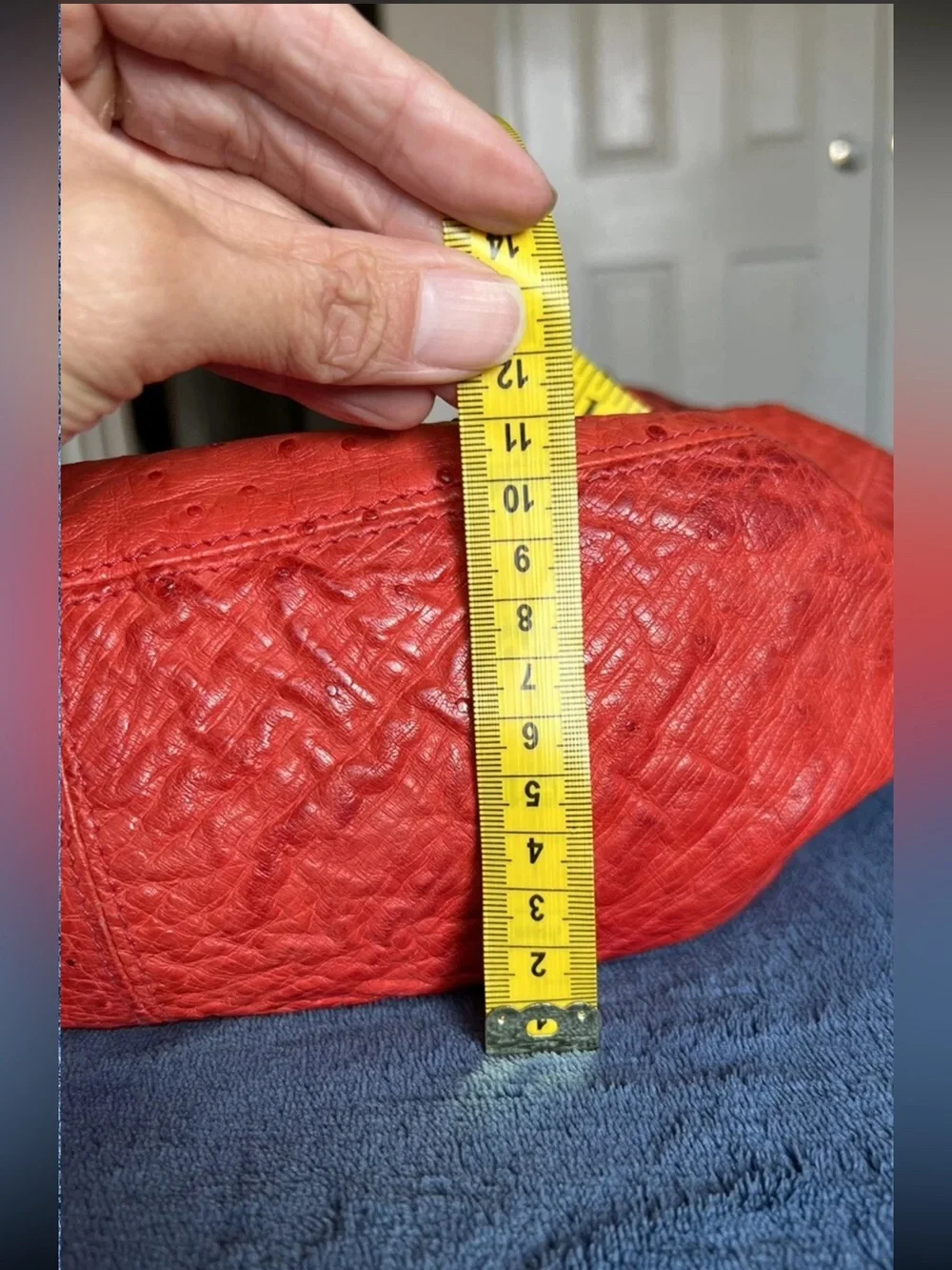 Mulberry Orange Ostrich-Effect Hobo with Gold Clasp